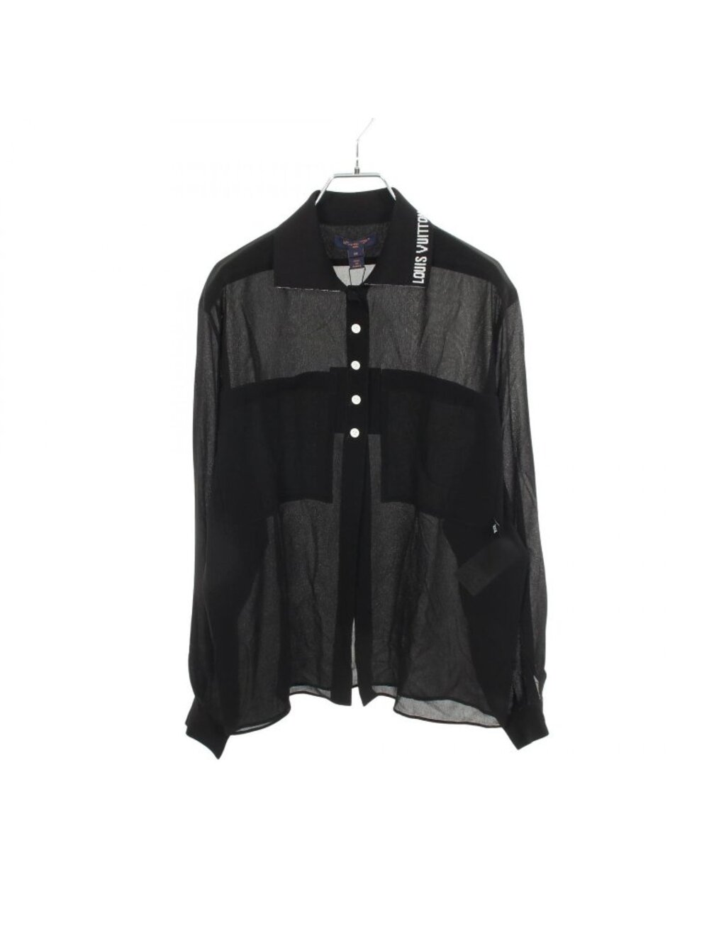 Louis Vuitton Logo Design Sheer Silk Shirt